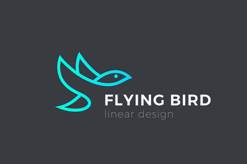 Logo Flying Bird Eagle Negative space Linear style