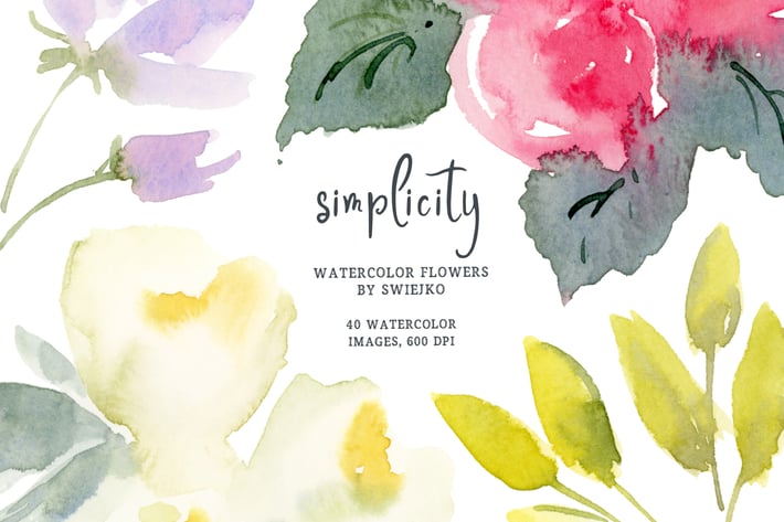 Simple watercolor flowers