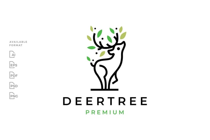 Deer Tree Leaf Logo