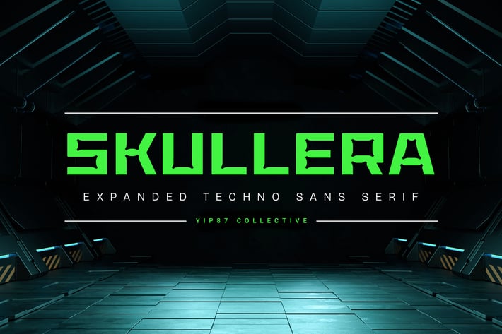 Skullera - Futuristic Scifi Game Display Sans font