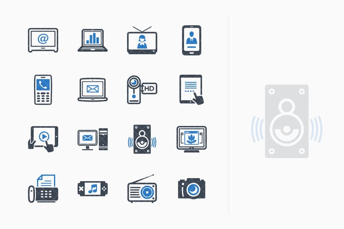 Electronics Icons - Blue Series