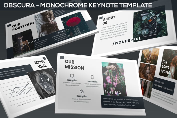 Obscura - Monochrome Keynote Template