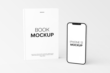 Book & iPhone 12 Mockup