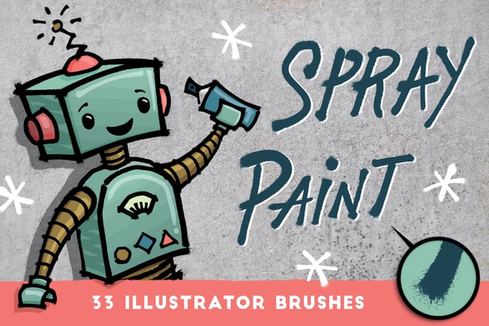 Spray Paint  - 33 Illustrator Brushes