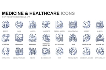 Healthcare and Medicine Thin Line Icons