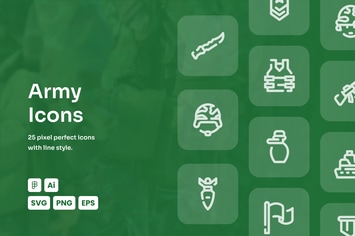 Army Dashed Line Icons