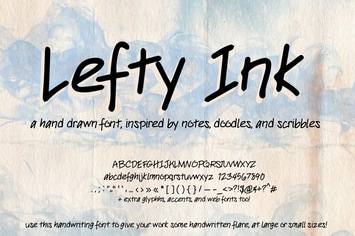 Lefty Ink Handwriting Font (Handwritten type)