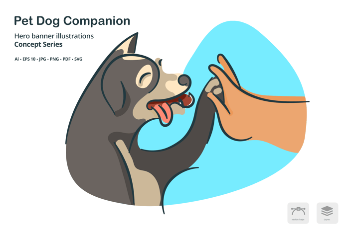 Pet Dog Vector Illustration