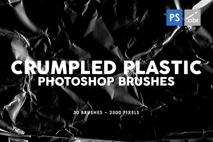 30 Crumpled Plastic Photoshop Stamp Brushes