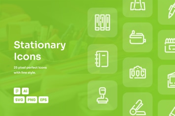 Stationary Dashed Line Icons