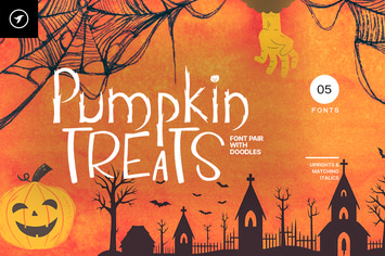 Pumpkin Treats - The Halloween Fonts with Doodles