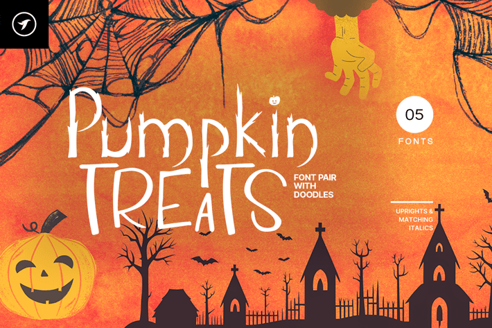 Pumpkin Treats - The Halloween Fonts with Doodles