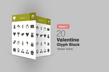 20 Valentine Glyph Icons Season II