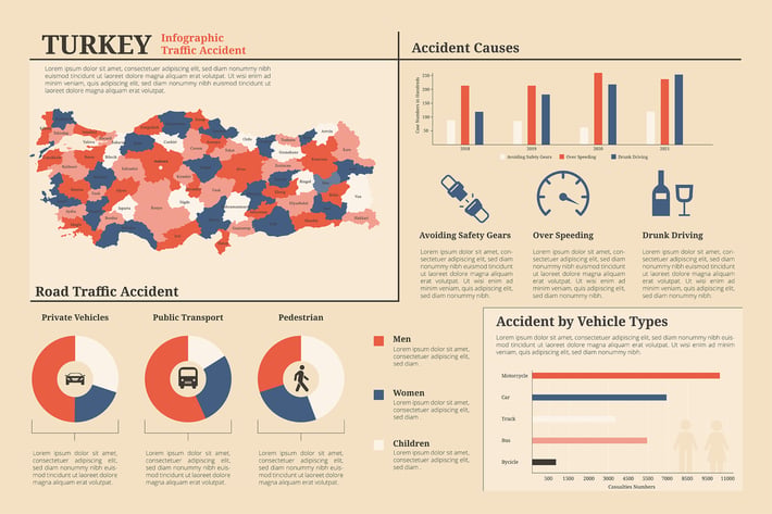 Turkey Map - Geographic infographic templates