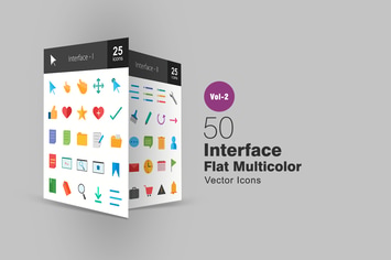 50 Web Interface Flat Multicolor Icons