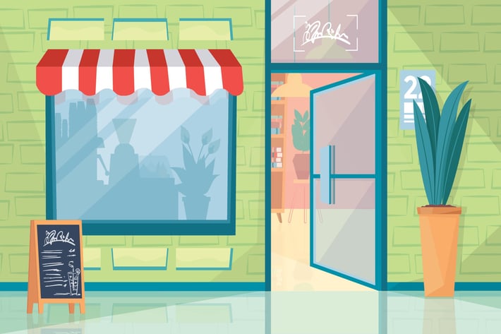 Outdoor cafe - Illustration Background