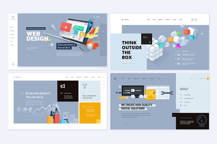 Set of creative website template designs