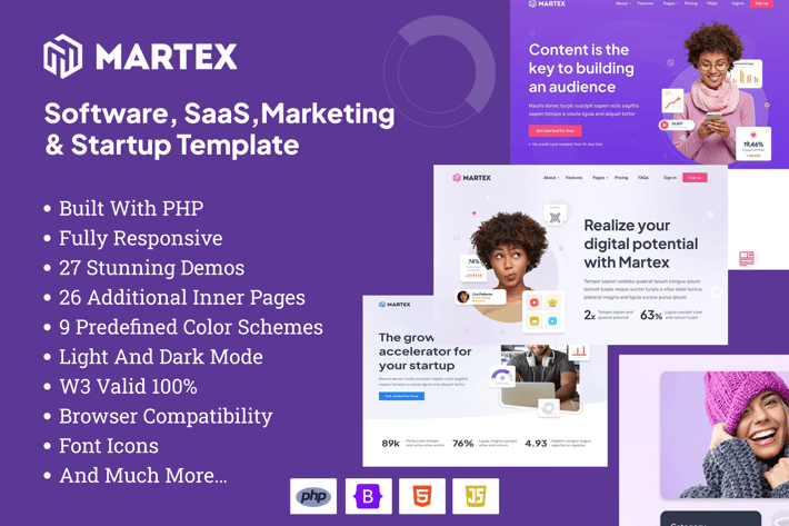 Martex - Software, SaaS & Startup PHP Template 
