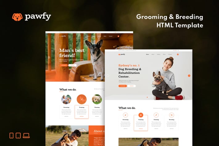Pawfy – Dog Grooming & Breeding HTML Template