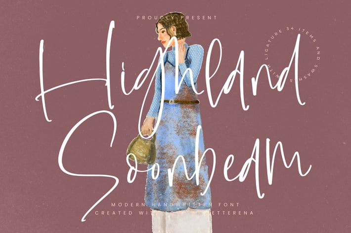 Highland Soonbeam  Modern Handwritten Font
