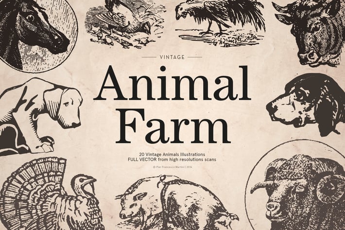 Vintage Animal Farm Illustrations