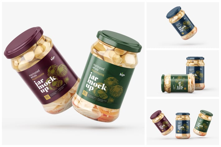 Whole Mushroom Jar Mockup Set
