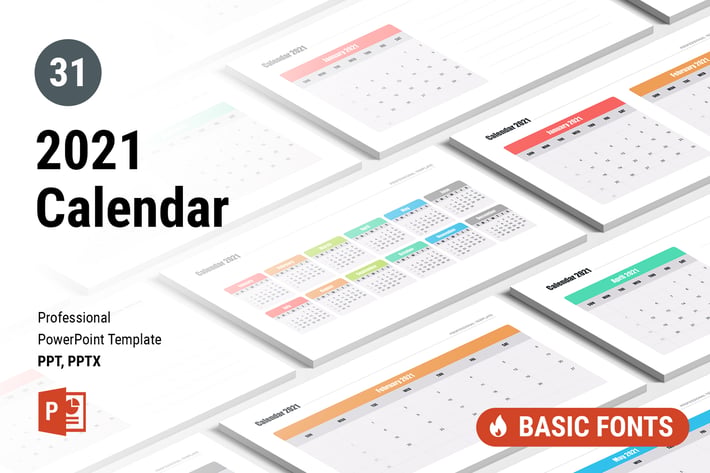 Calendar 2021 for PowerPoint