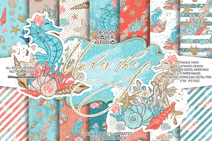 Under the Sea digital paper pack
