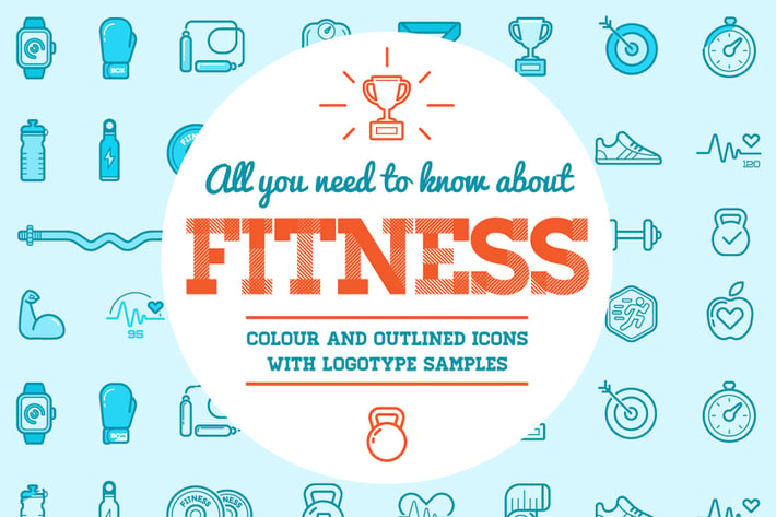 Fitness Icons and Logo Set 2