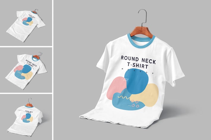 Modish Round Neck T-Shirts Mockups