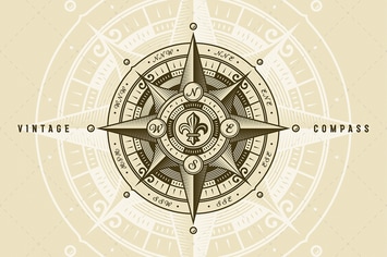 Vintage Nautical Wind Rose