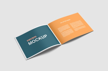 US Letter and A4 Landscape Brochure Mockups