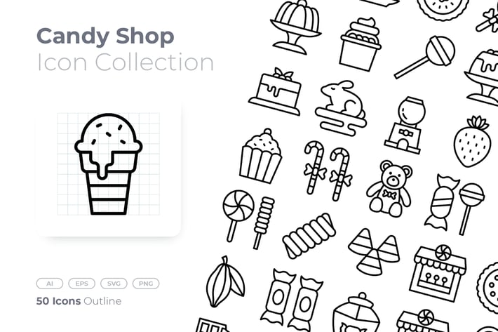 Candy Shop Outline Icon
