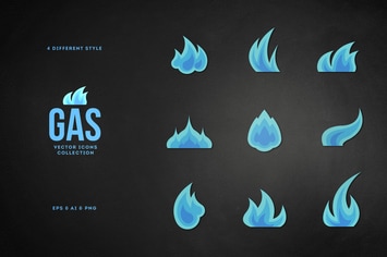 Gas. Vector Icons.