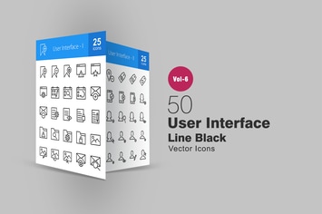 50 User Interface Line Icons