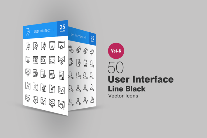 50 User Interface Line Icons