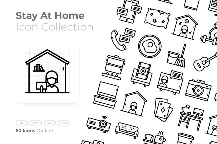 Stay At Home Outline Icon