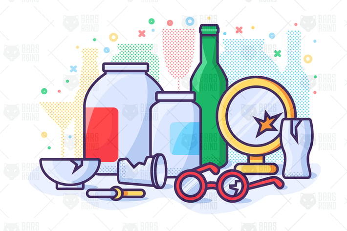 Glass Waste Concept Vector Illustration