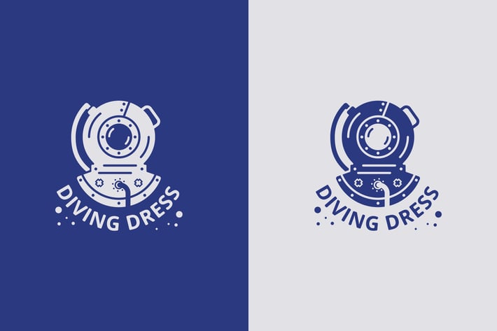 vector logo with diving suit