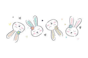cute rabbit vector