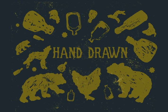 Hand Drawn Silhouette animal 