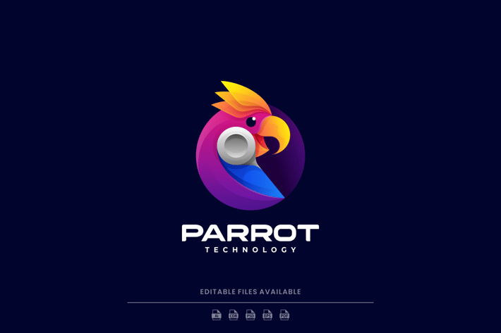 Parrot Gradient Colorful Logo