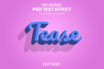 TEASE- 3D Text Effect PSD