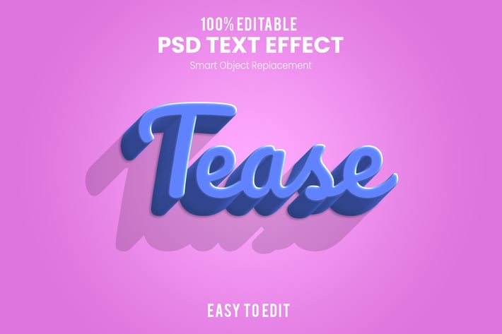 TEASE- 3D Text Effect PSD