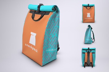 Courier Roll Top Backpack Mock-Up