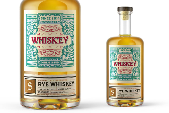 Vintage Whiskey Label Packaging Layout 
