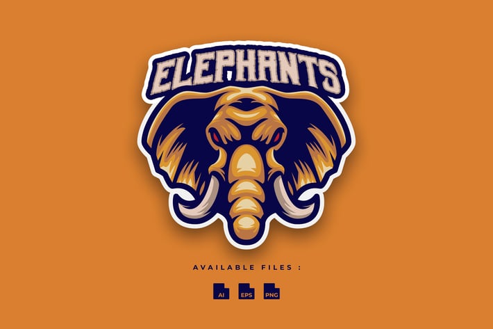 Elephant Mascot Logo V. 01