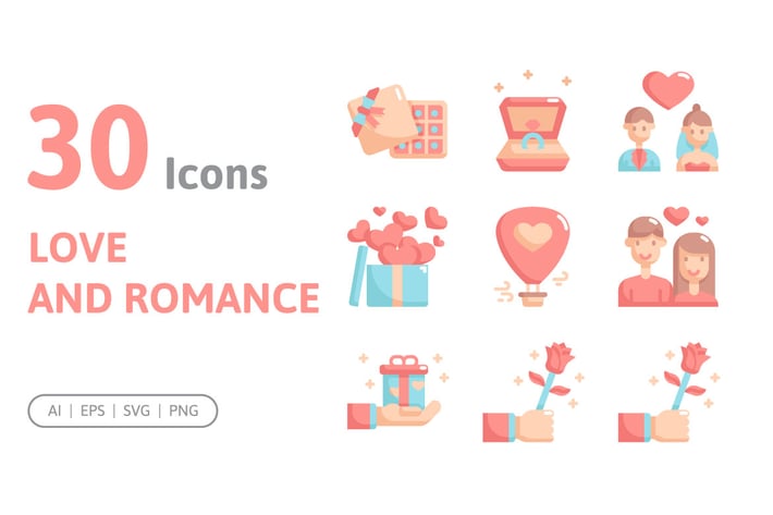 30 Love and Romance Icons