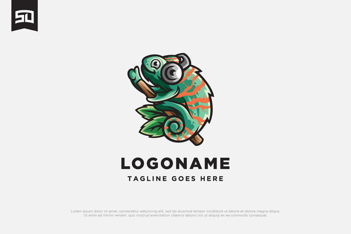Chameleon Music Character Logo Design
