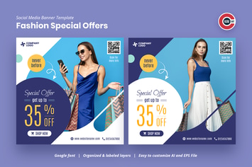 Fashion Special Offers Social Media Banner Set